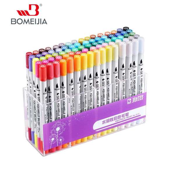 STA New Products 12 24 36 48 80colors Aquarelle Brush Pen with 0.4mm Fineline Tip Watercolor Ink