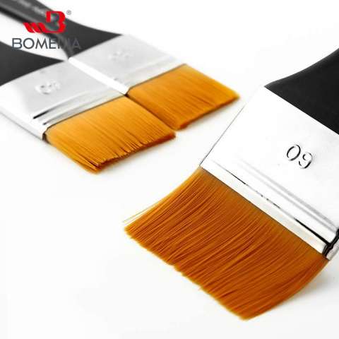 BGLN 1Piece Nylon Hair Flat Head Scrubbing Brushes Oil Gouache Painting Brush Oil Paint Brush Art Supplies Student Stationery